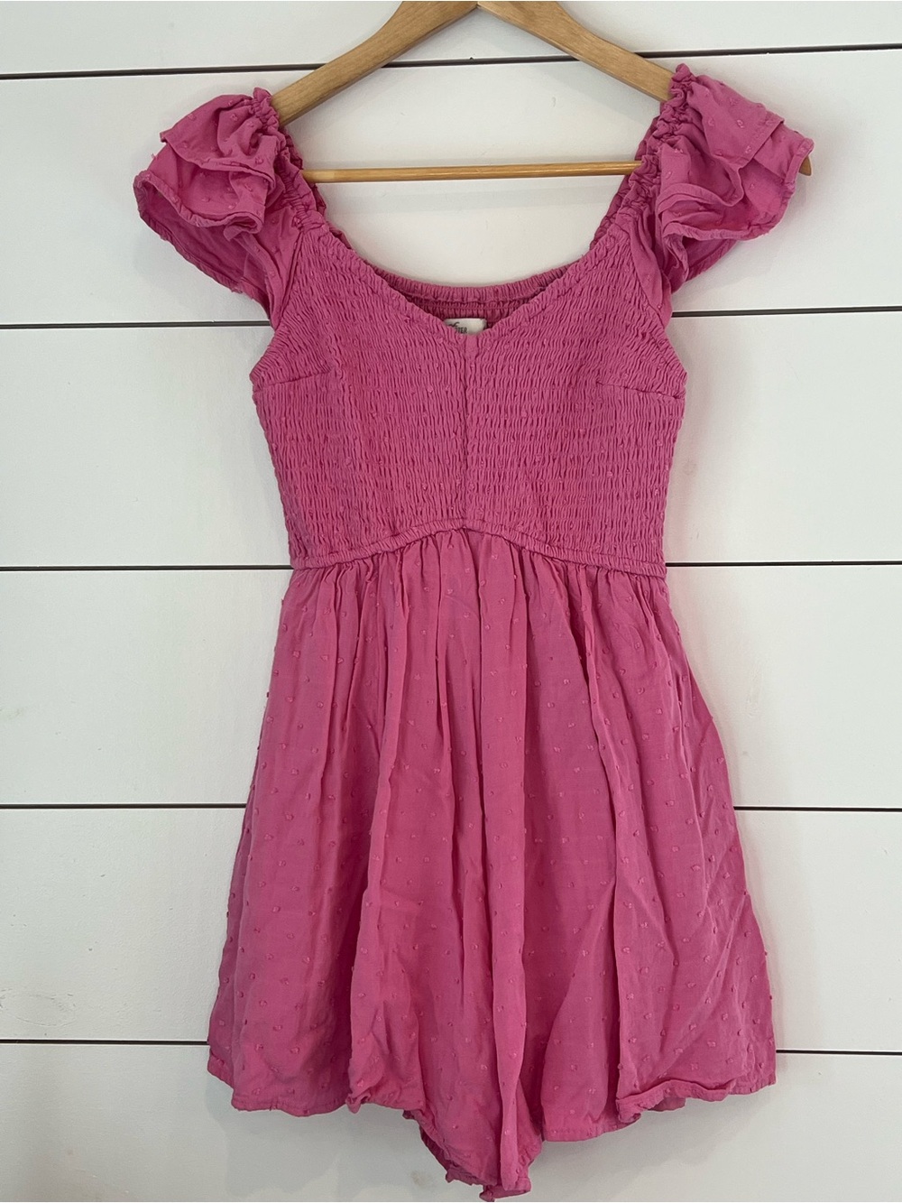 Hollister Pink Smocked Romper Ruffle Sleeves/ fairycore/ cottage core/ boho